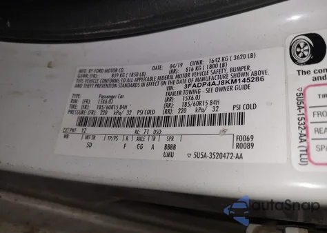 2019 Ford Fiesta S from USA, damaged, VIN 3FADP4AJ8KM145286